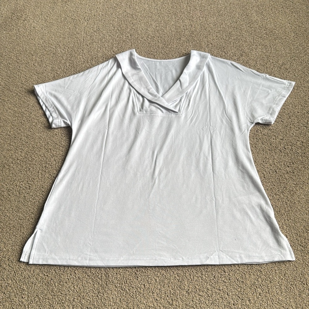 NWOT BZB Short Sleeve Shawl Neck Tunic Top - Size: Medium - Picture 2 of 5
